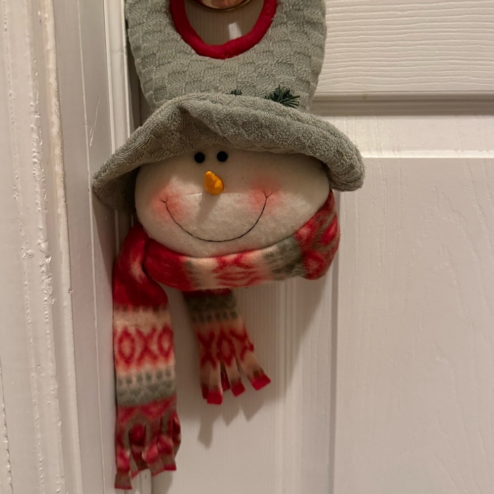 Vintage Snowman Doorknob Hanger Decor Christmas Winter Holidays - Picture 2 of 5